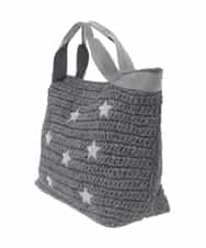 ZM5GE05060 al'aise modulation(アレーズモジュレーション) 星柄トートかごバッグ ブラック