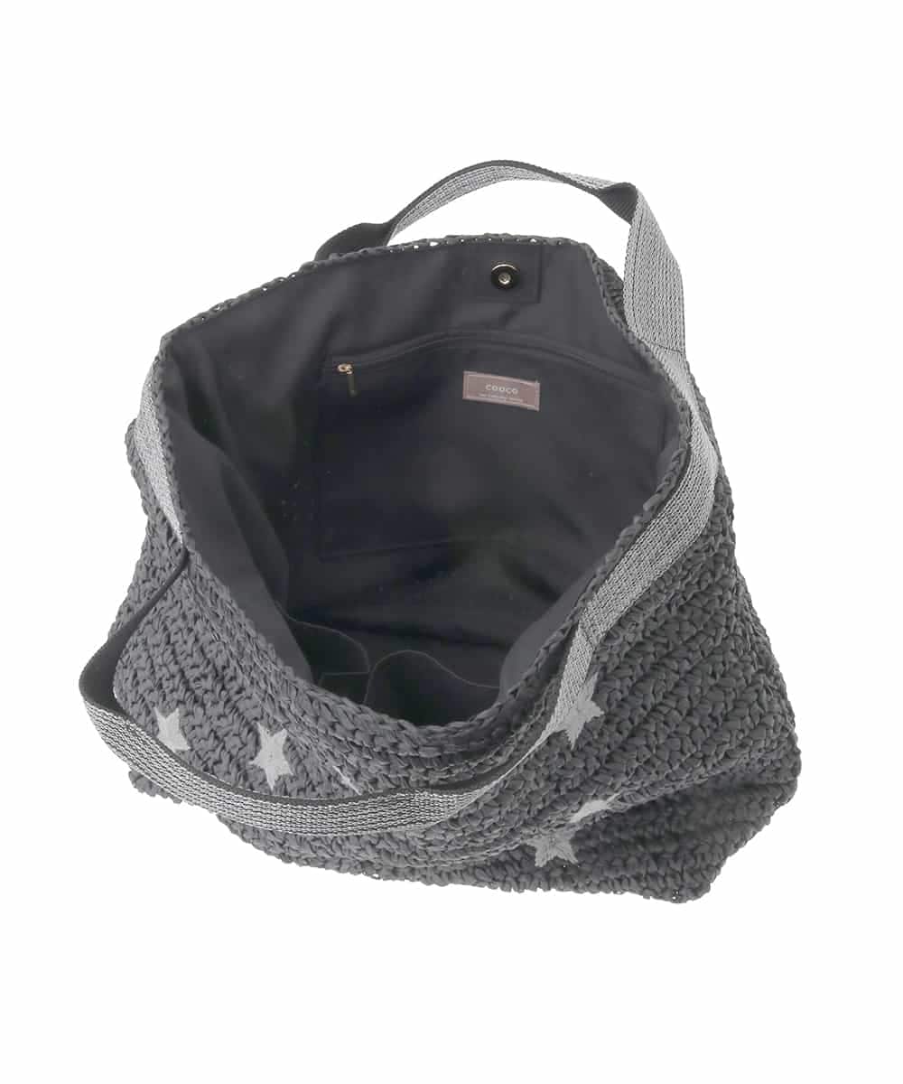 ZM5GE05060 al'aise modulation(アレーズモジュレーション) 星柄トートかごバッグ ブラック