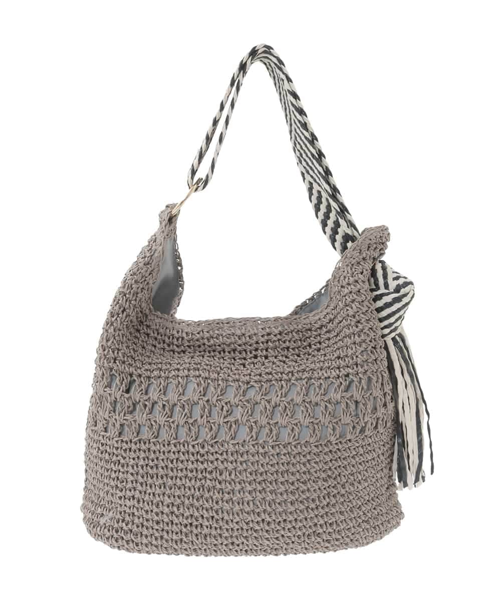 ZM5GE08060 al'aise modulation(アレーズモジュレーション) ペーパーメッシュワンショルダーバッグ グレー