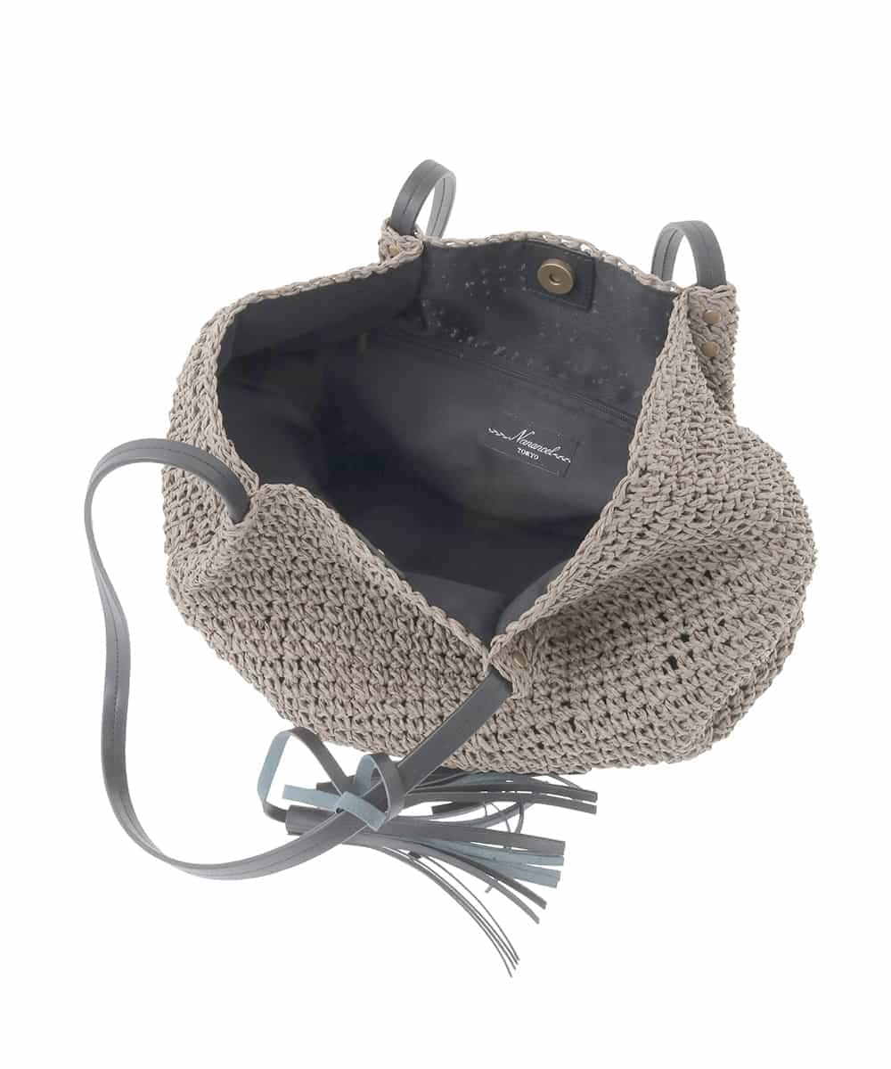 ZM5GE09089 al'aise modulation(アレーズモジュレーション) タッセルアクセントかごバッグ グレー