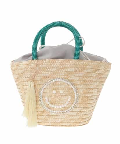 ZM5GE10070 al'aise modulation スマイリービーズハンドルかごバッグ