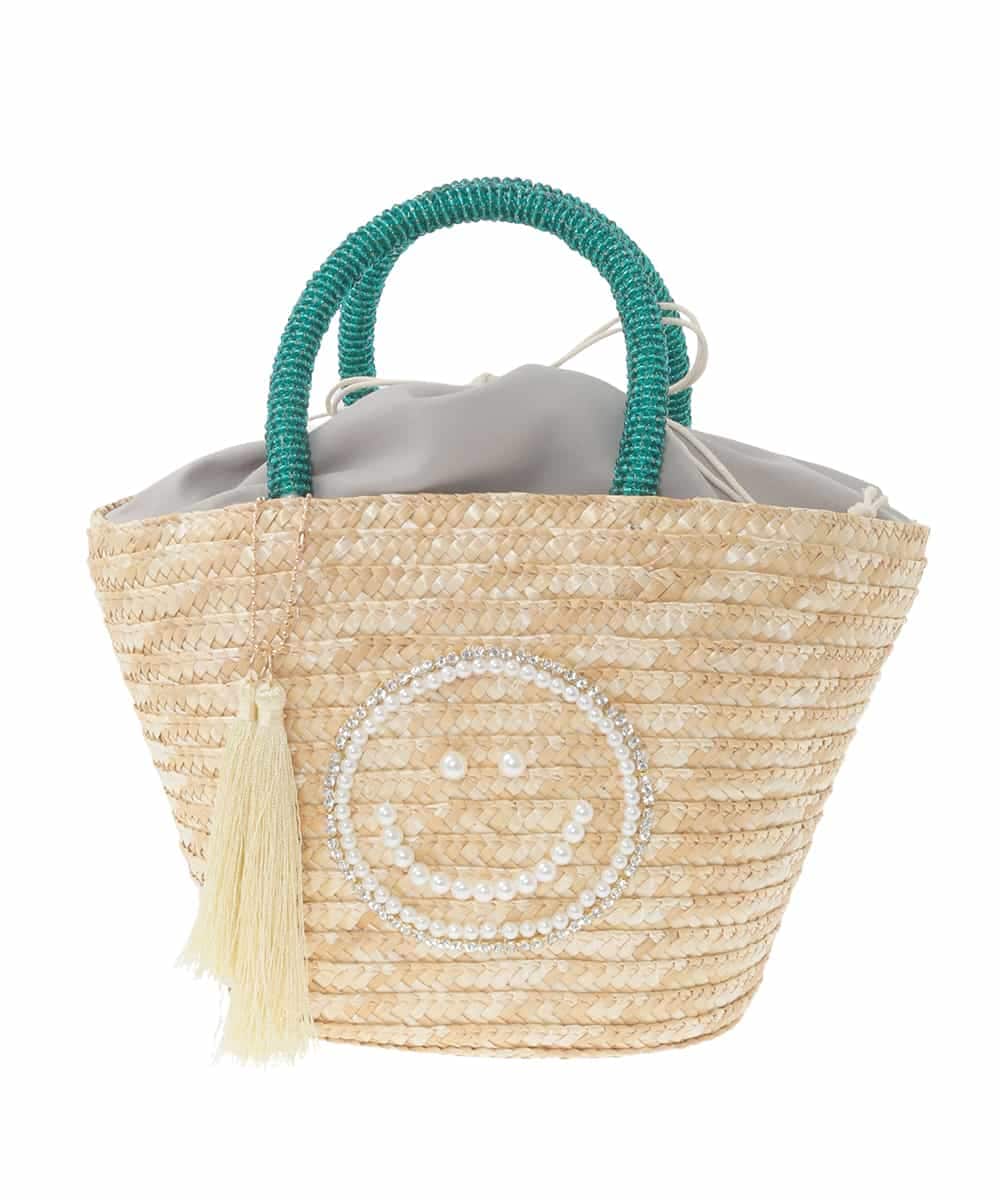 ZM5GE10070 al'aise modulation(アレーズモジュレーション) スマイリービーズハンドルかごバッグ ベージュ