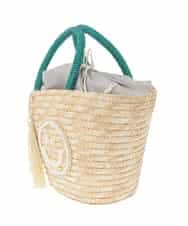 ZM5GE10070 al'aise modulation(アレーズモジュレーション) スマイリービーズハンドルかごバッグ ベージュ