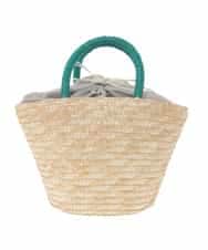 ZM5GE10070 al'aise modulation(アレーズモジュレーション) スマイリービーズハンドルかごバッグ ベージュ