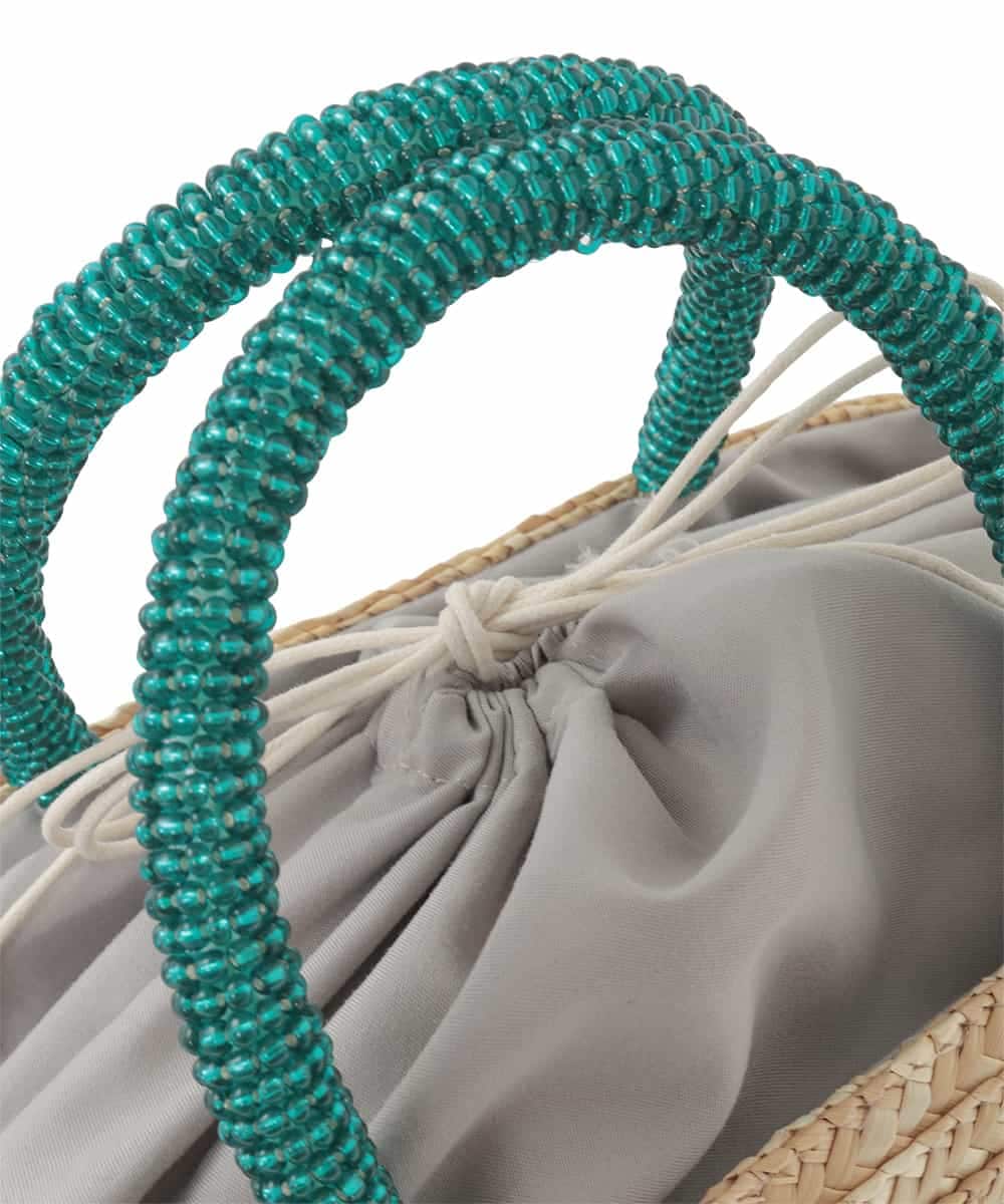 ZM5GE10070 al'aise modulation(アレーズモジュレーション) スマイリービーズハンドルかごバッグ ベージュ