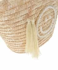 ZM5GE10070 al'aise modulation(アレーズモジュレーション) スマイリービーズハンドルかごバッグ ベージュ