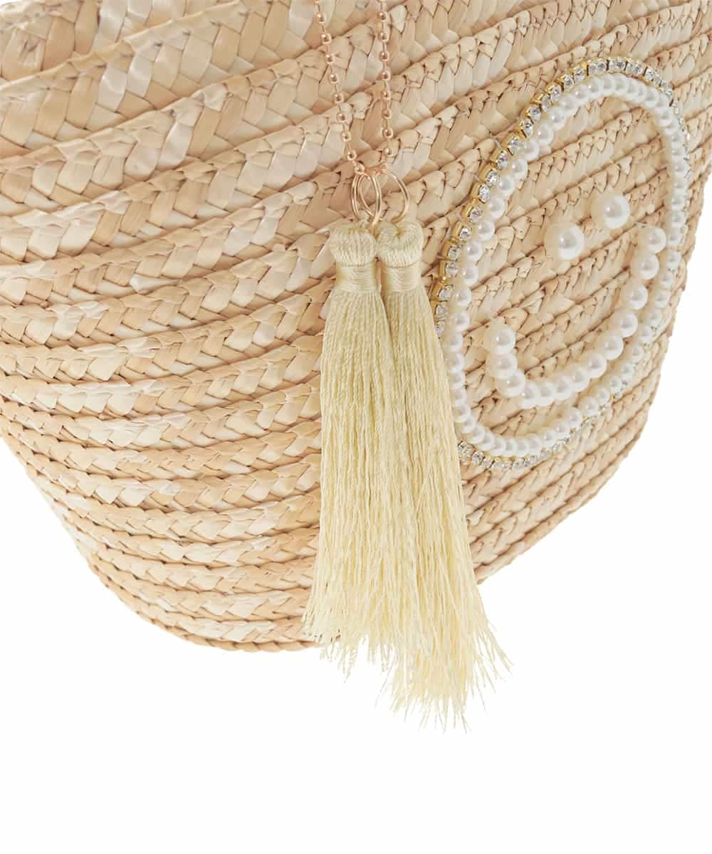 ZM5GE10070 al'aise modulation(アレーズモジュレーション) スマイリービーズハンドルかごバッグ ベージュ