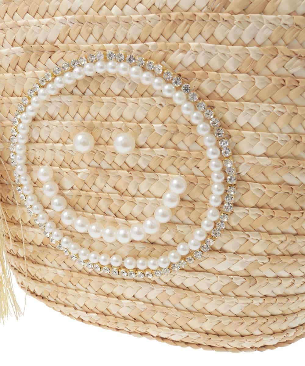 ZM5GE10070 al'aise modulation(アレーズモジュレーション) スマイリービーズハンドルかごバッグ ベージュ