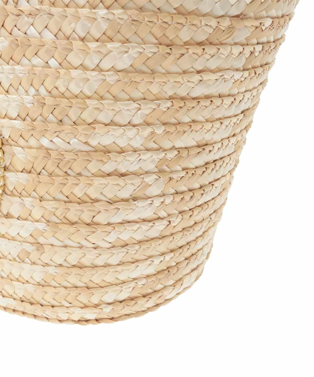 ZM5GE10070 al'aise modulation(アレーズモジュレーション) スマイリービーズハンドルかごバッグ ベージュ