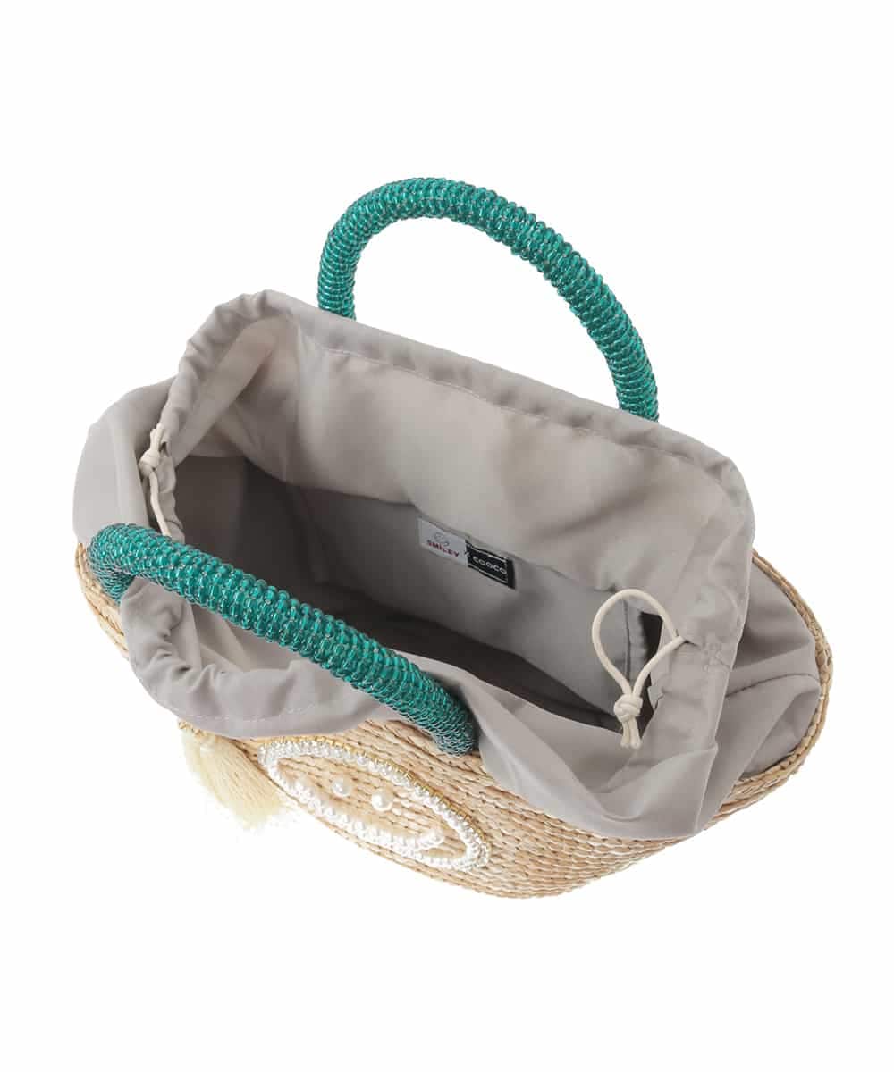 ZM5GE10070 al'aise modulation(アレーズモジュレーション) スマイリービーズハンドルかごバッグ ベージュ