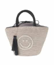 ZM5GE10070 al'aise modulation(アレーズモジュレーション) スマイリービーズハンドルかごバッグ グレー