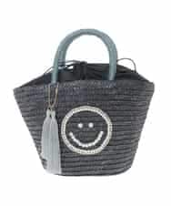 ZM5GE10070 al'aise modulation(アレーズモジュレーション) スマイリービーズハンドルかごバッグ ブラック