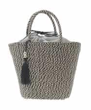 ZM5GE12060 al'aise modulation(アレーズモジュレーション) タッセルポイント巾着かごトート ブラック