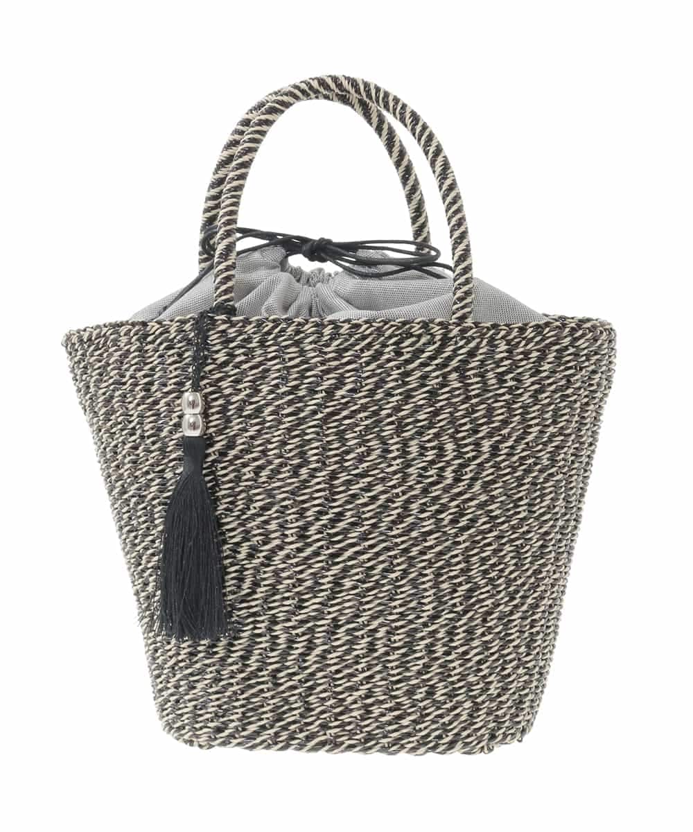 ZM5GE12060 al'aise modulation(アレーズモジュレーション) タッセルポイント巾着かごトート ブラック