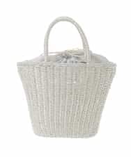 ZM5GE12060 al'aise modulation(アレーズモジュレーション) タッセルポイント巾着かごトート シルバー