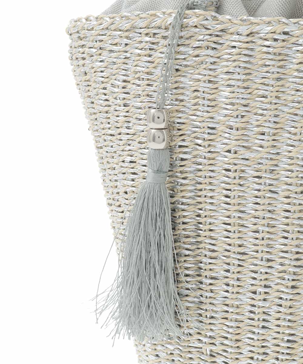 ZM5GE12060 al'aise modulation(アレーズモジュレーション) タッセルポイント巾着かごトート シルバー