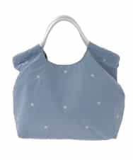 ZM5GE21050 al'aise modulation(アレーズモジュレーション) 【2WAY】スター刺繍トートバッグ ライトブルー
