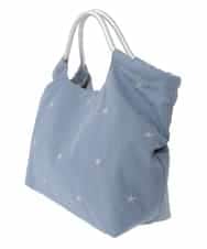 ZM5GE21050 al'aise modulation(アレーズモジュレーション) 【2WAY】スター刺繍トートバッグ ライトブルー