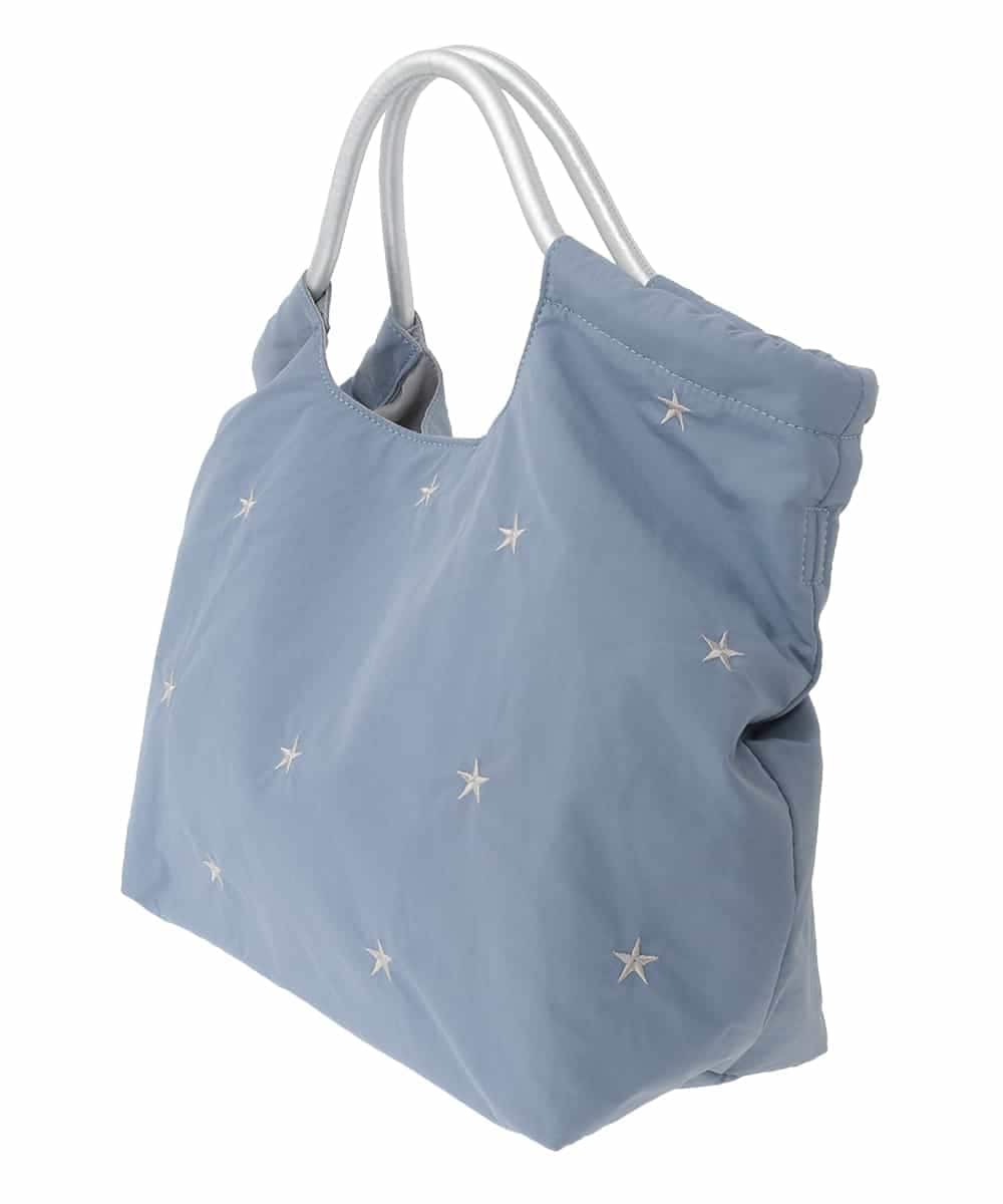ZM5GE21050 al'aise modulation(アレーズモジュレーション) 【2WAY】スター刺繍トートバッグ ライトブルー