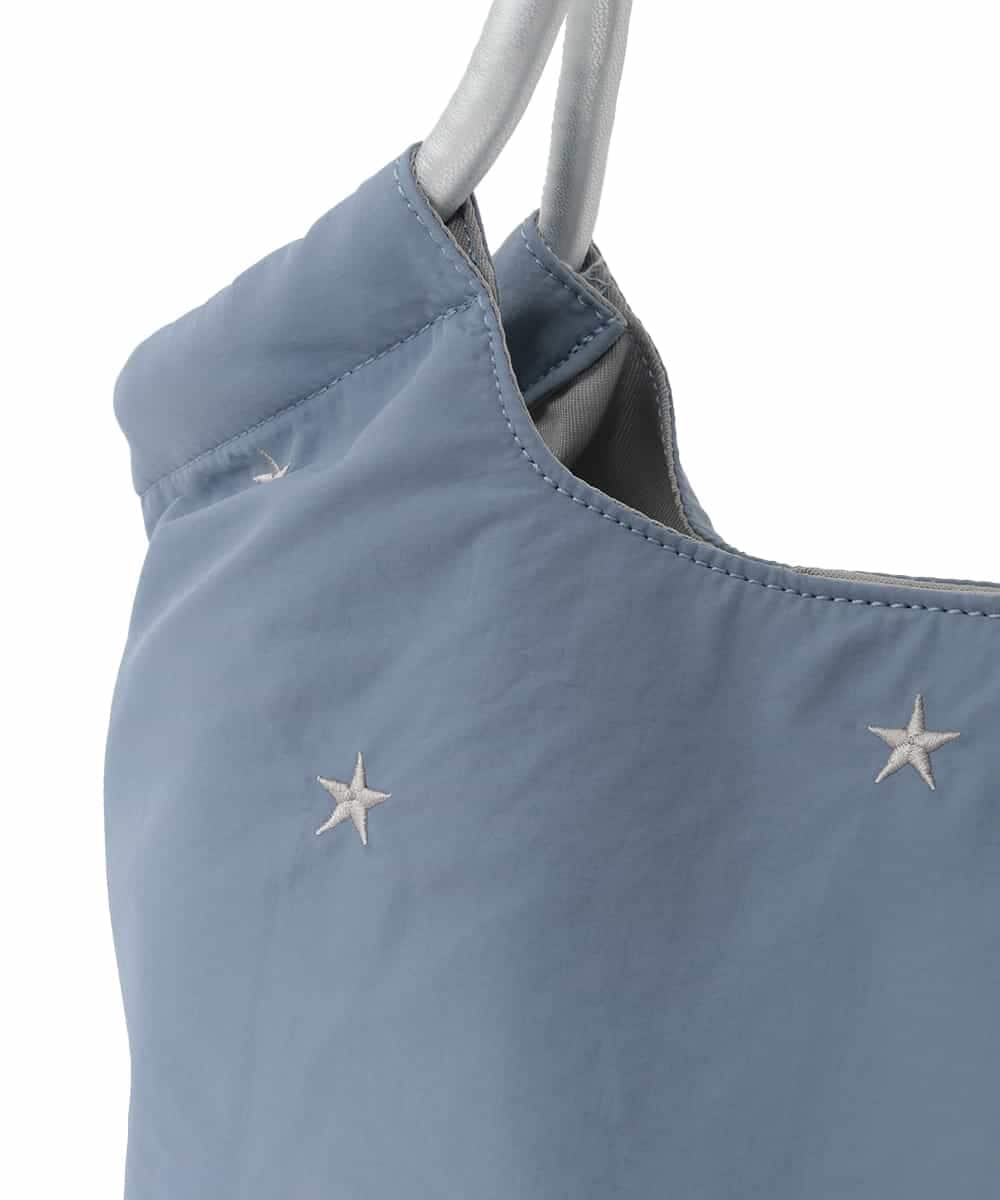 ZM5GE21050 al'aise modulation(アレーズモジュレーション) 【2WAY】スター刺繍トートバッグ ライトブルー