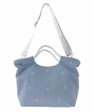 ZM5GE21050 al'aise modulation(アレーズモジュレーション) 【2WAY】スター刺繍トートバッグ ライトブルー