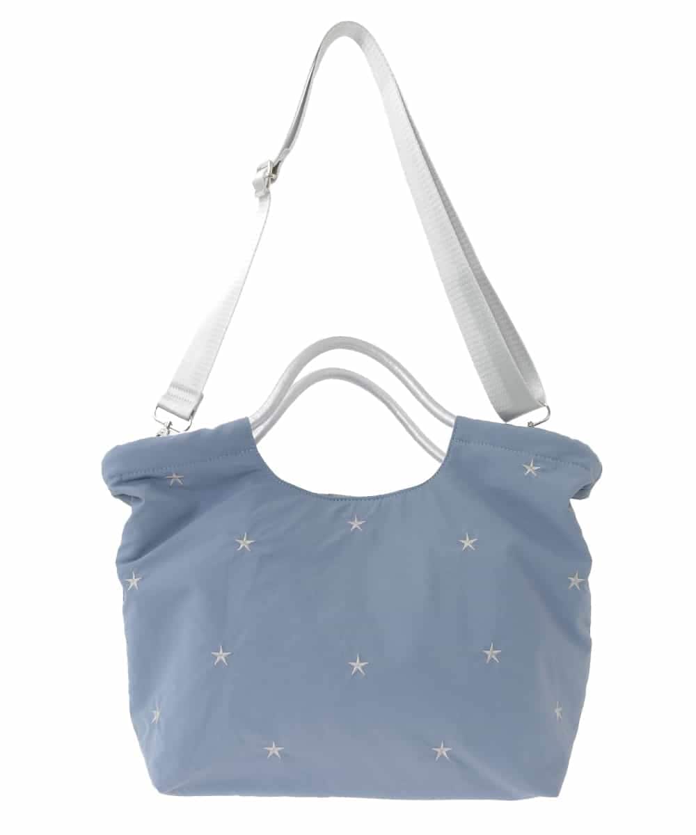 ZM5GE21050 al'aise modulation(アレーズモジュレーション) 【2WAY】スター刺繍トートバッグ ライトブルー