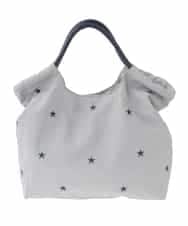 ZM5GE21050 al'aise modulation(アレーズモジュレーション) 【2WAY】スター刺繍トートバッグ ライトグレー
