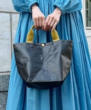 ZM5GT13043 al'aise modulation(アレーズモジュレーション) 【日本製】配色ブラックトートバッグ マスタード