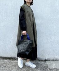 ZM5GT13043 al'aise modulation(アレーズモジュレーション) 【日本製】配色ブラックトートバッグ ネイビー