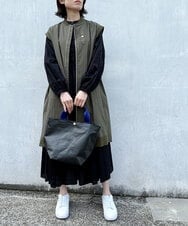 ZM5GT13043 al'aise modulation(アレーズモジュレーション) 【日本製】配色ブラックトートバッグ ネイビー