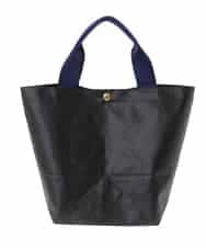 ZM5GT13043 al'aise modulation(アレーズモジュレーション) 【日本製】配色ブラックトートバッグ ネイビー