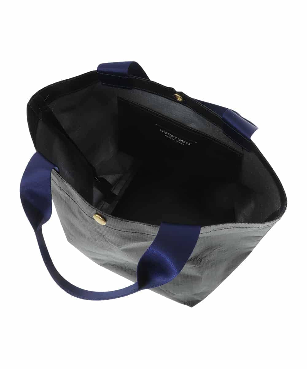 ZM5GT13043 al'aise modulation(アレーズモジュレーション) 【日本製】配色ブラックトートバッグ ネイビー