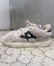 ZM6AE02330 al'aise modulation(アレーズモジュレーション) ファーデザインローカットスニーカー ブラック