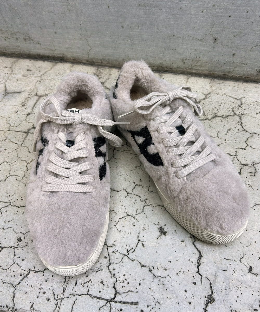 ZM6AE02330 al'aise modulation(アレーズモジュレーション) ファーデザインローカットスニーカー ブラック