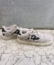 ZM6AE02330 al'aise modulation(アレーズモジュレーション) ファーデザインローカットスニーカー ブラック