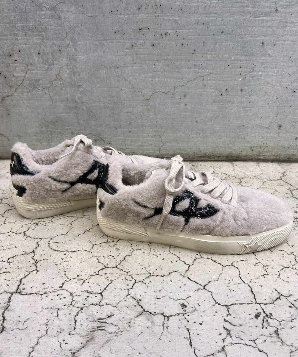 ZM6AE02330 al'aise modulation(アレーズモジュレーション) ファーデザインローカットスニーカー ブラック