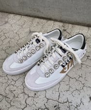 ZM6AE04260 al'aise modulation(アレーズモジュレーション) ラメビジューデザインスニーカー ホワイト