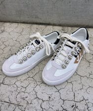 ZM6AE04260 al'aise modulation(アレーズモジュレーション) ラメビジューデザインスニーカー ホワイト