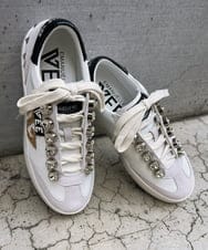 ZM6AE04260 al'aise modulation(アレーズモジュレーション) ラメビジューデザインスニーカー ホワイト