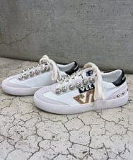 ZM6AE04260 al'aise modulation(アレーズモジュレーション) ラメビジューデザインスニーカー ホワイト