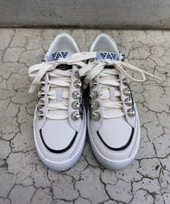 ZM6AE05300 al'aise modulation(アレーズモジュレーション) アニマル柄コラージュデザインスニーカー ベージュ