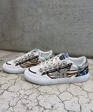 ZM6AE05300 al'aise modulation(アレーズモジュレーション) アニマル柄コラージュデザインスニーカー ベージュ