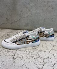 ZM6AE05300 al'aise modulation(アレーズモジュレーション) アニマル柄コラージュデザインスニーカー ベージュ