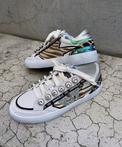 ZM6AE05300 al'aise modulation アニマル柄コラージュデザインスニーカー