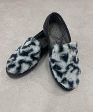ZM6AE10100 al'aise modulation(アレーズモジュレーション) レオパードモノトーンファーデザインスリッポン ブラック