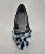 ZM6AE10100 al'aise modulation(アレーズモジュレーション) レオパードモノトーンファーデザインスリッポン ブラック