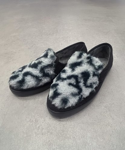 ZM6AE10100  レオパードモノトーンファーデザインスリッポン