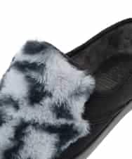 ZM6AE10100 al'aise modulation(アレーズモジュレーション) レオパードモノトーンファーデザインスリッポン ブラック