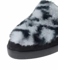 ZM6AE10100 al'aise modulation(アレーズモジュレーション) レオパードモノトーンファーデザインスリッポン ブラック