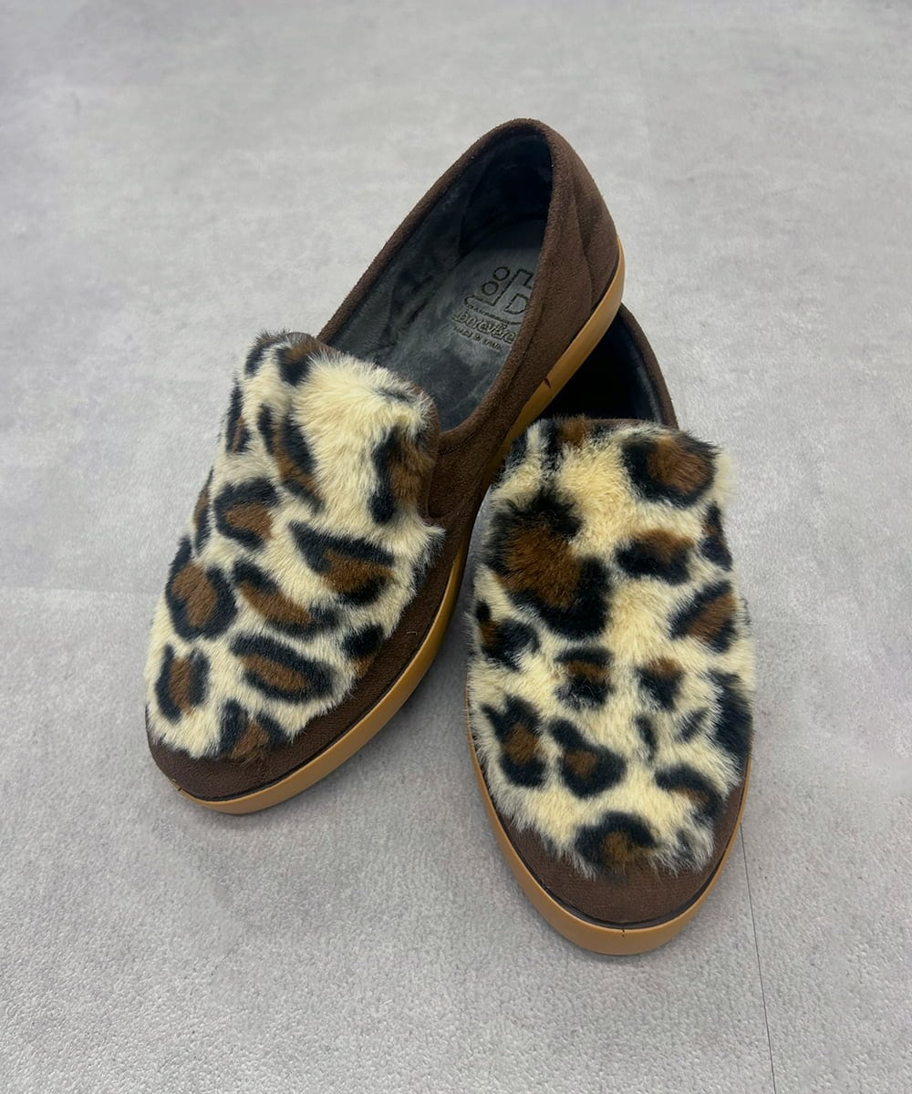 ZM6AE11100 al'aise modulation(アレーズモジュレーション) レオパードファーデザインスリッポン ブラウン